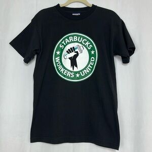 Starbucks Workers United Employee Union T Shirt Medium Coffee Barista
